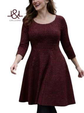 2X Love & Legend Skater Dress with Boat Neck and Exposed Zipper Detail